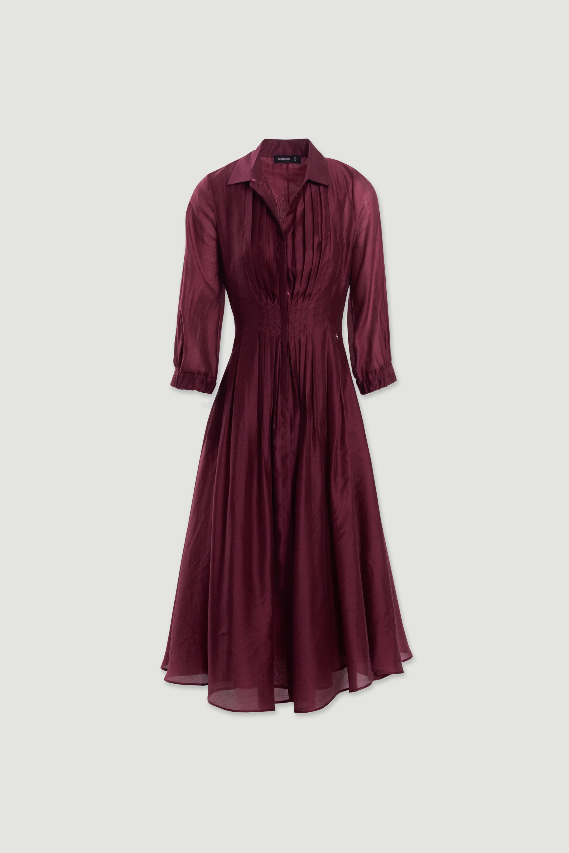 Fluid midi dress with defined waist