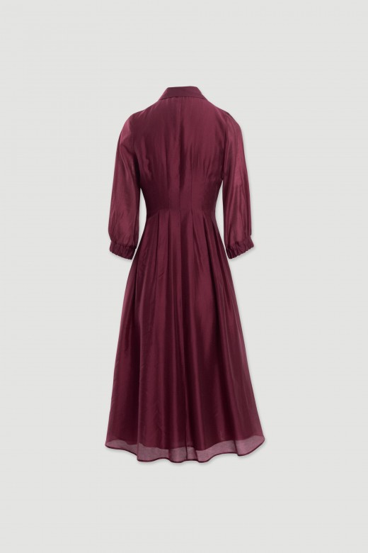 Fluid midi dress with defined waist Fluid midi dress with defined waist