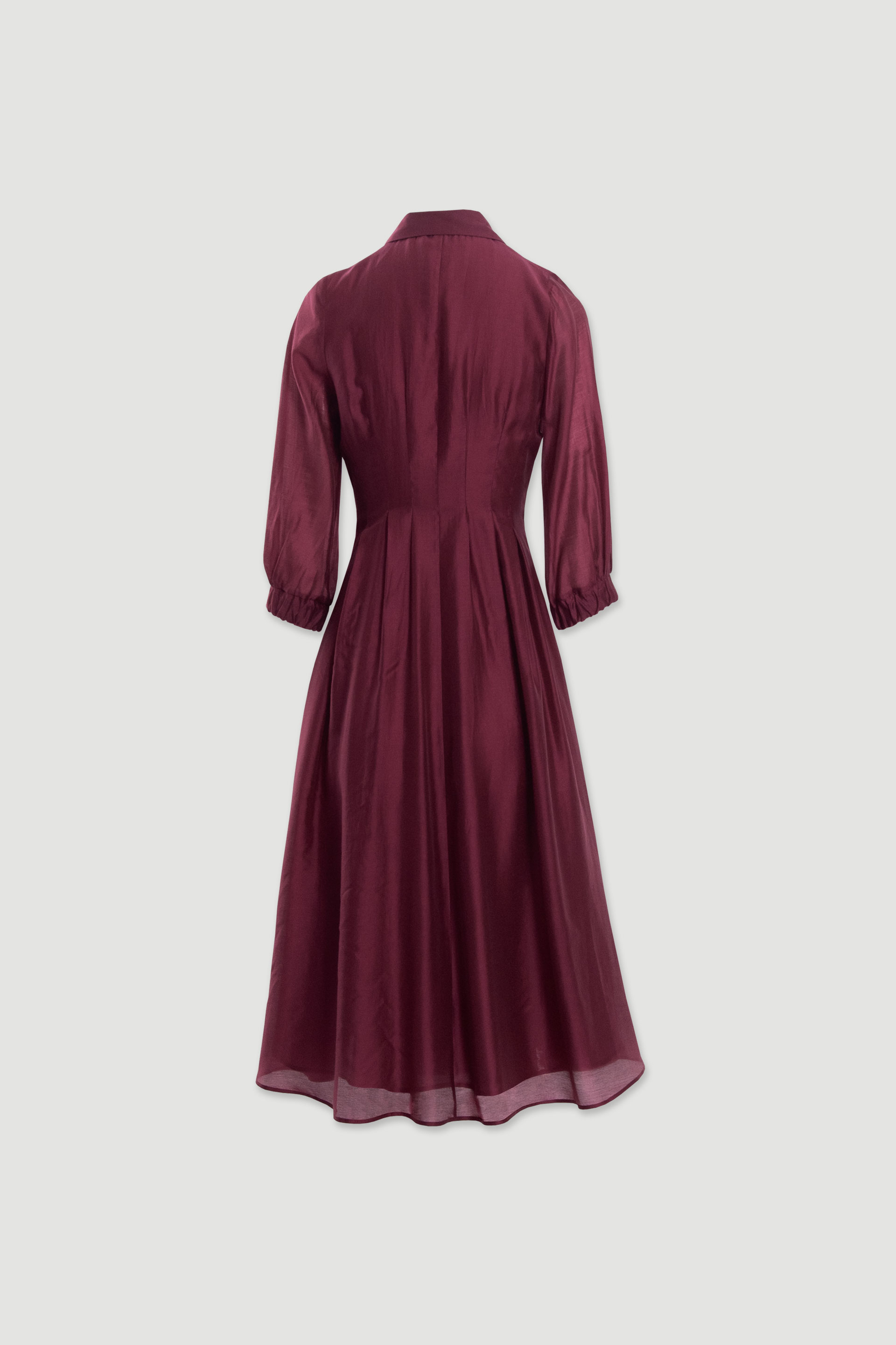 Fluid midi dress with defined waist
