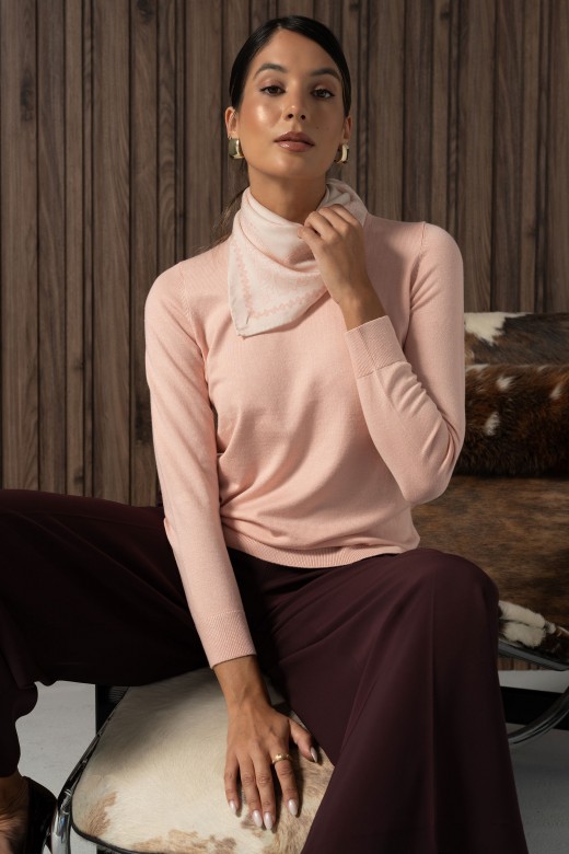 Camisola de malha com decote redondo