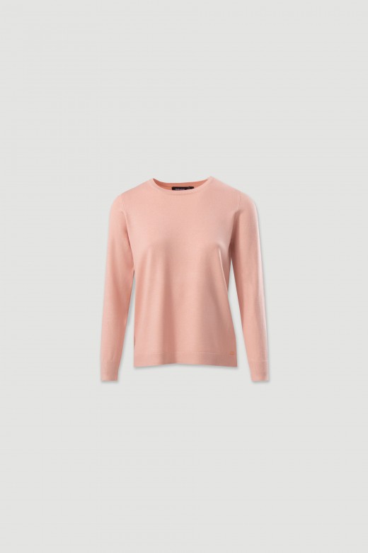 Camisola de malha com decote redondo
