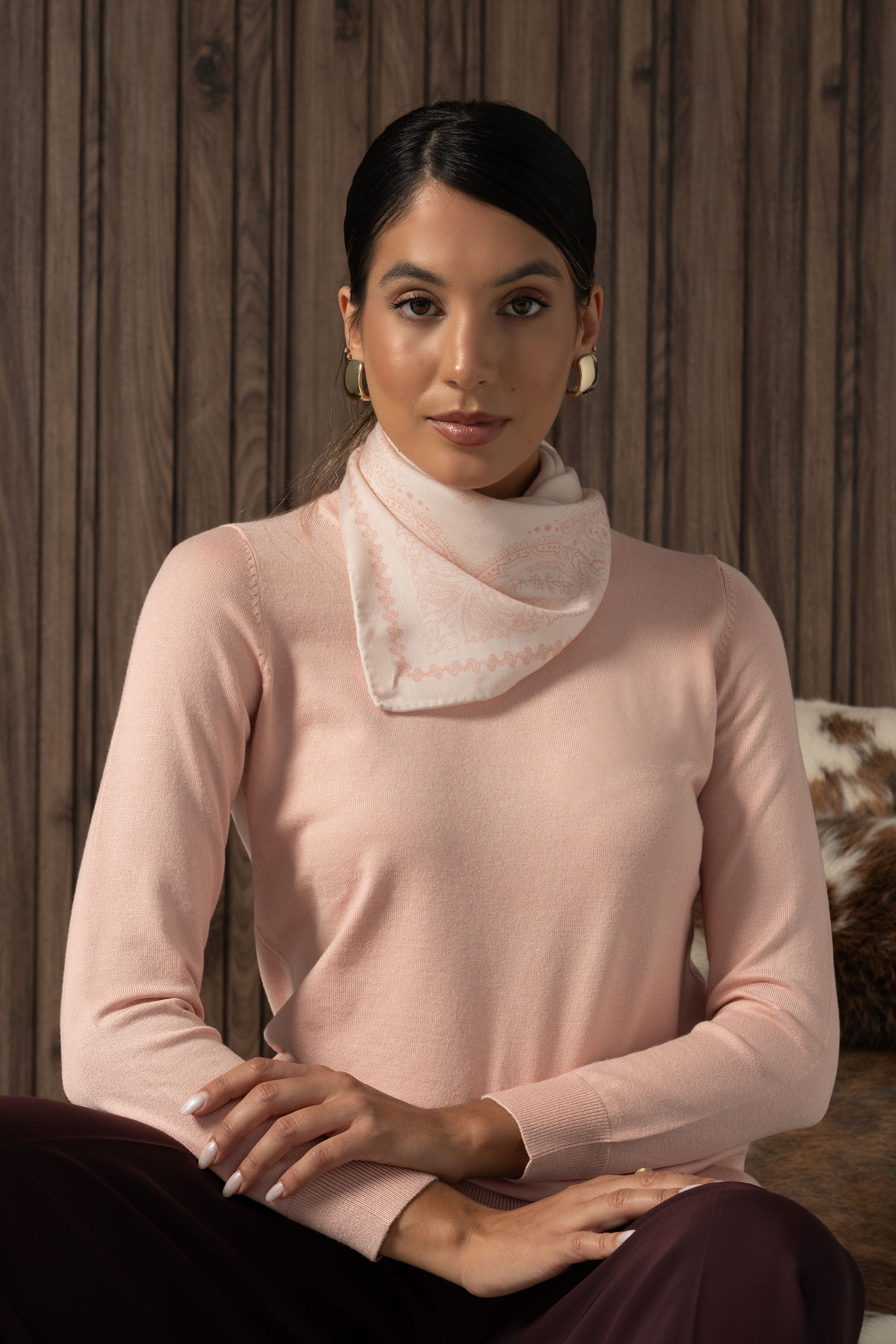 Silk and cool wool scarf