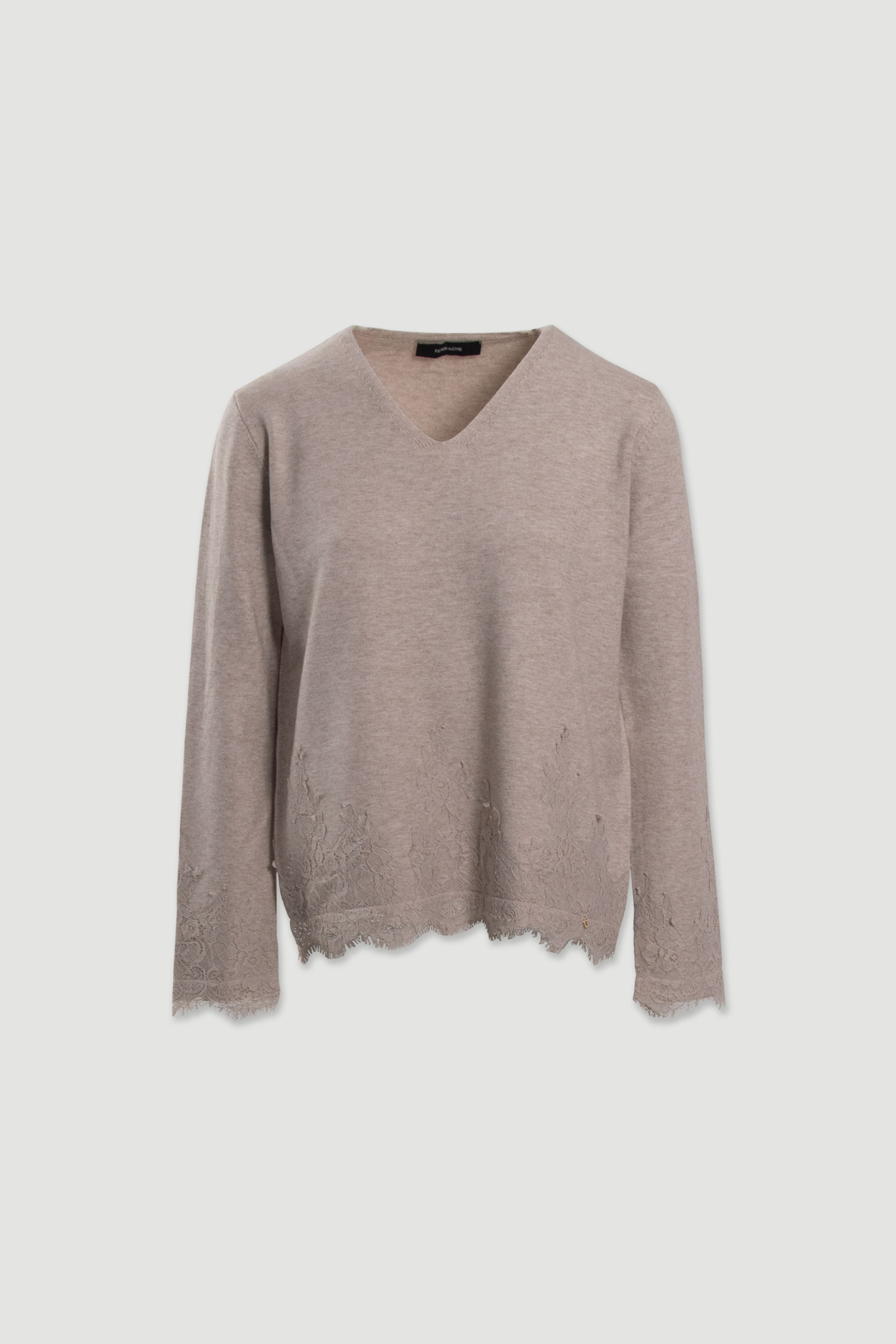 Camisola de malha com detalhe em renda
