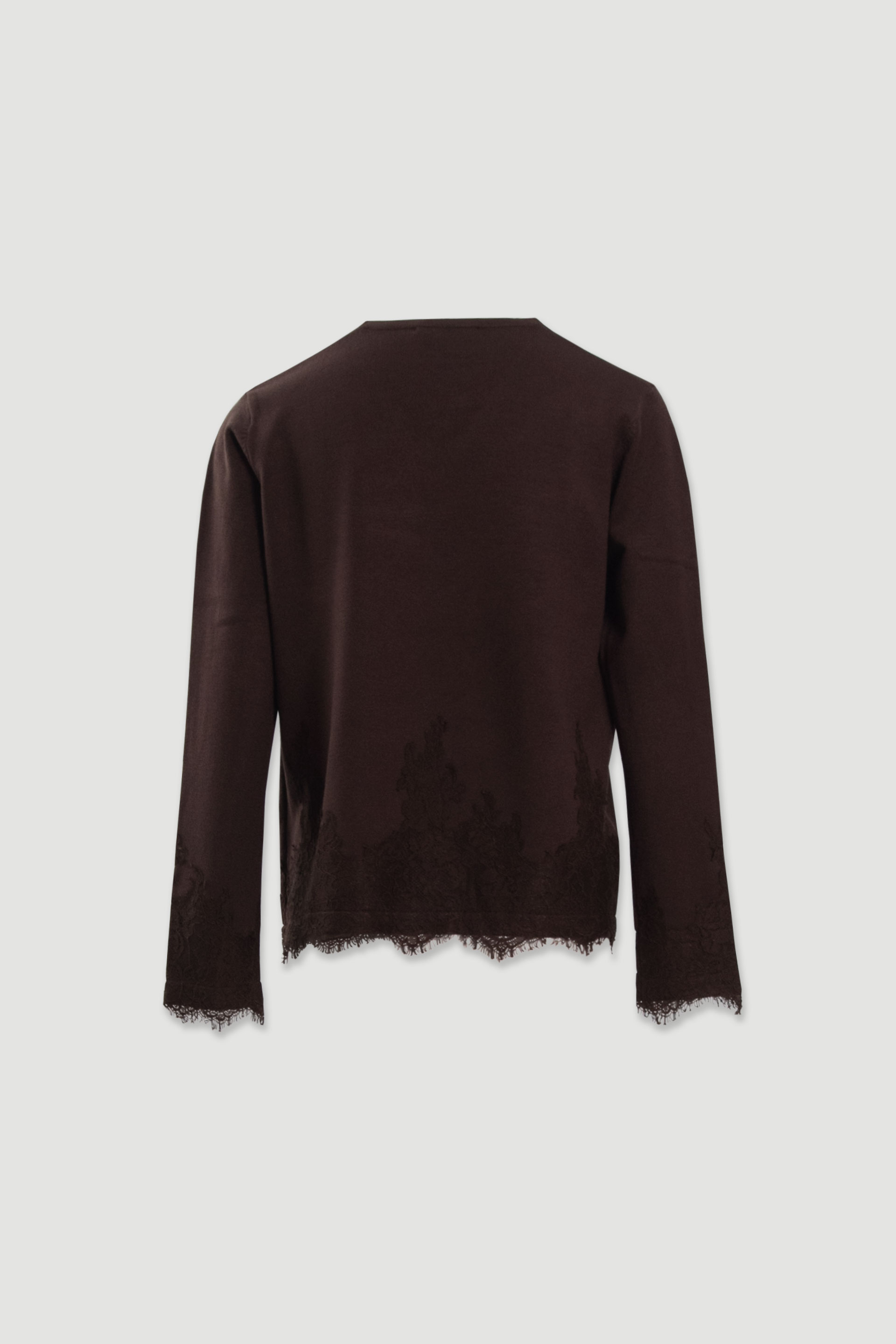 Camisola de malha com detalhe em renda