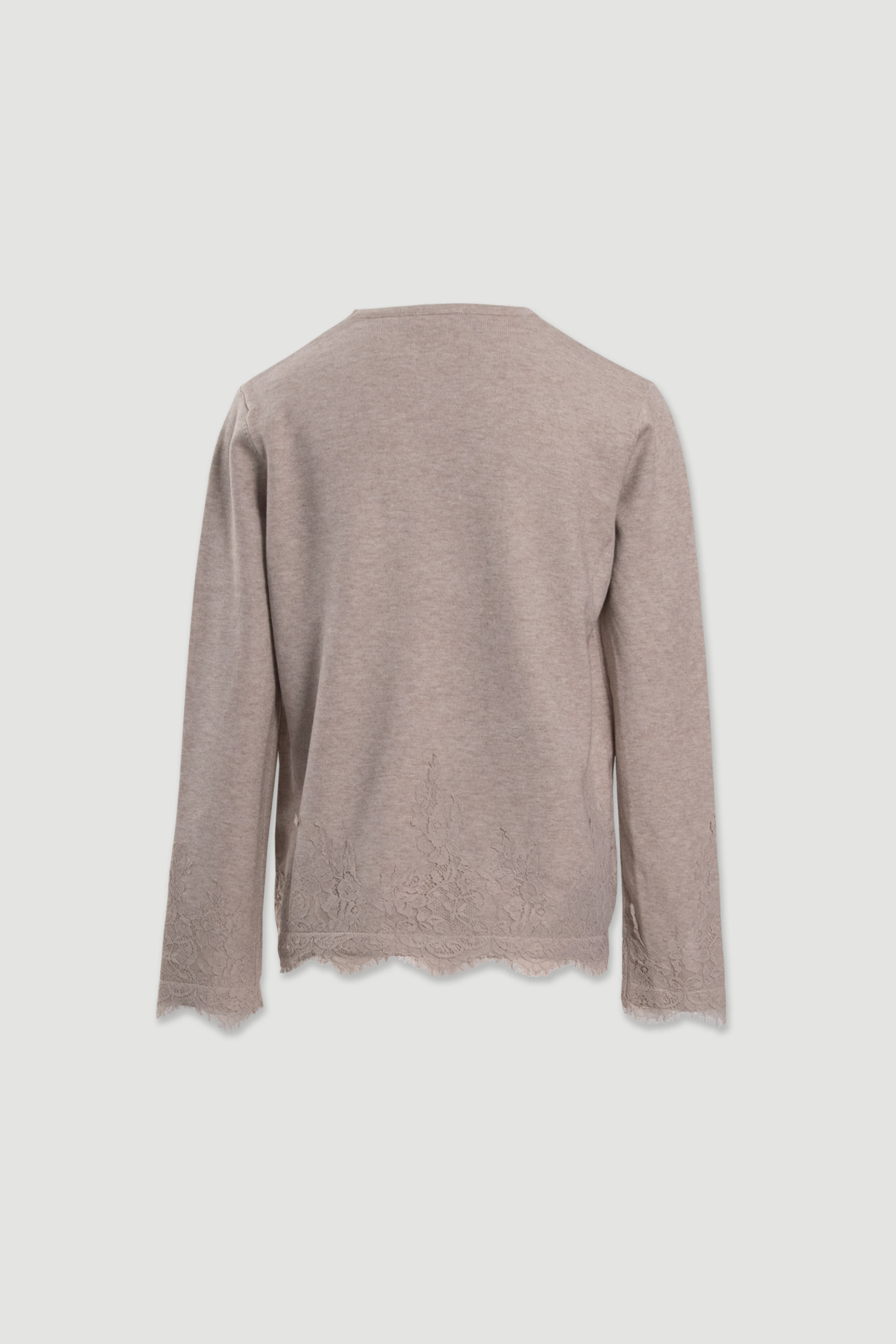 Camisola de malha com detalhe em renda