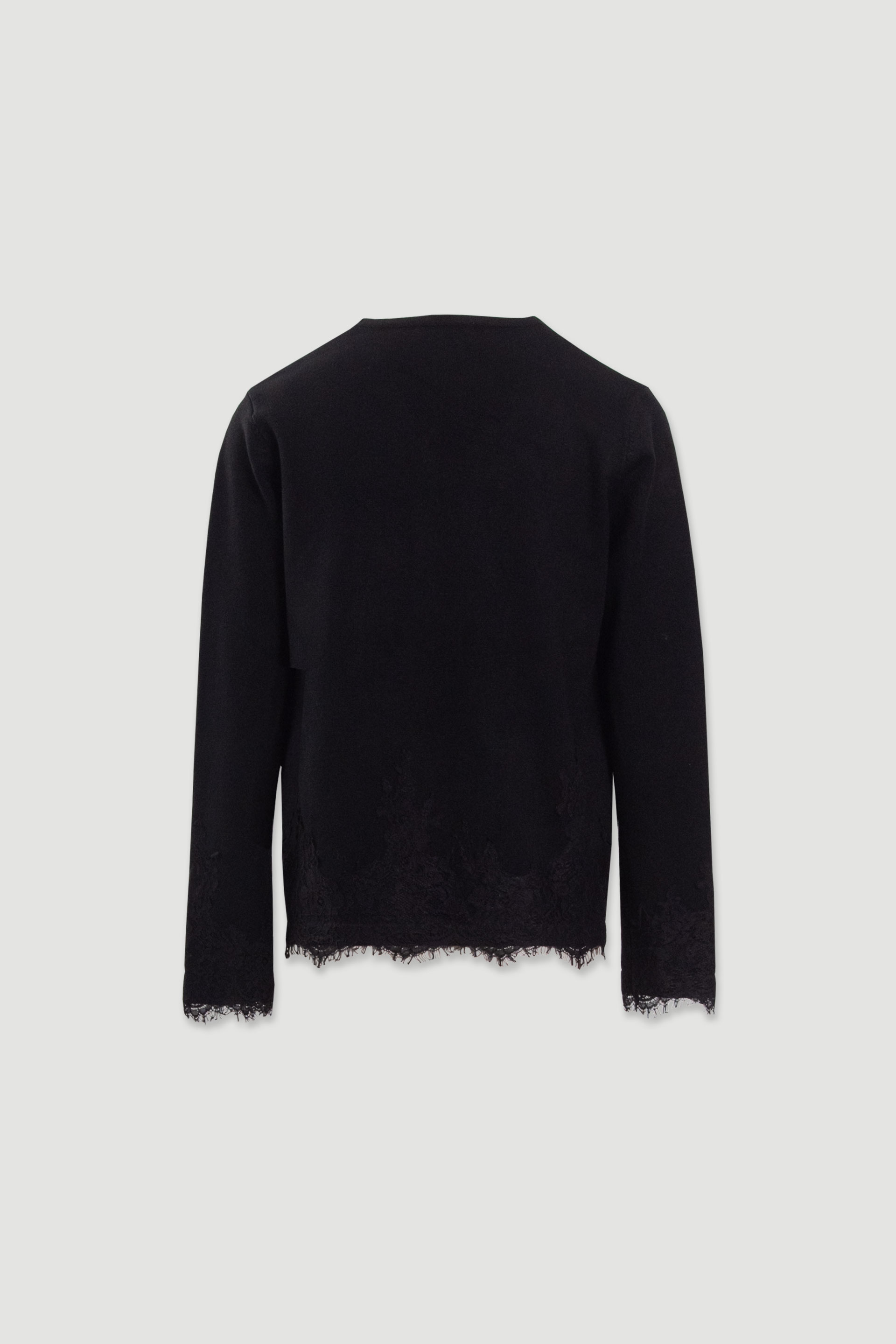 Camisola de malha com detalhe em renda