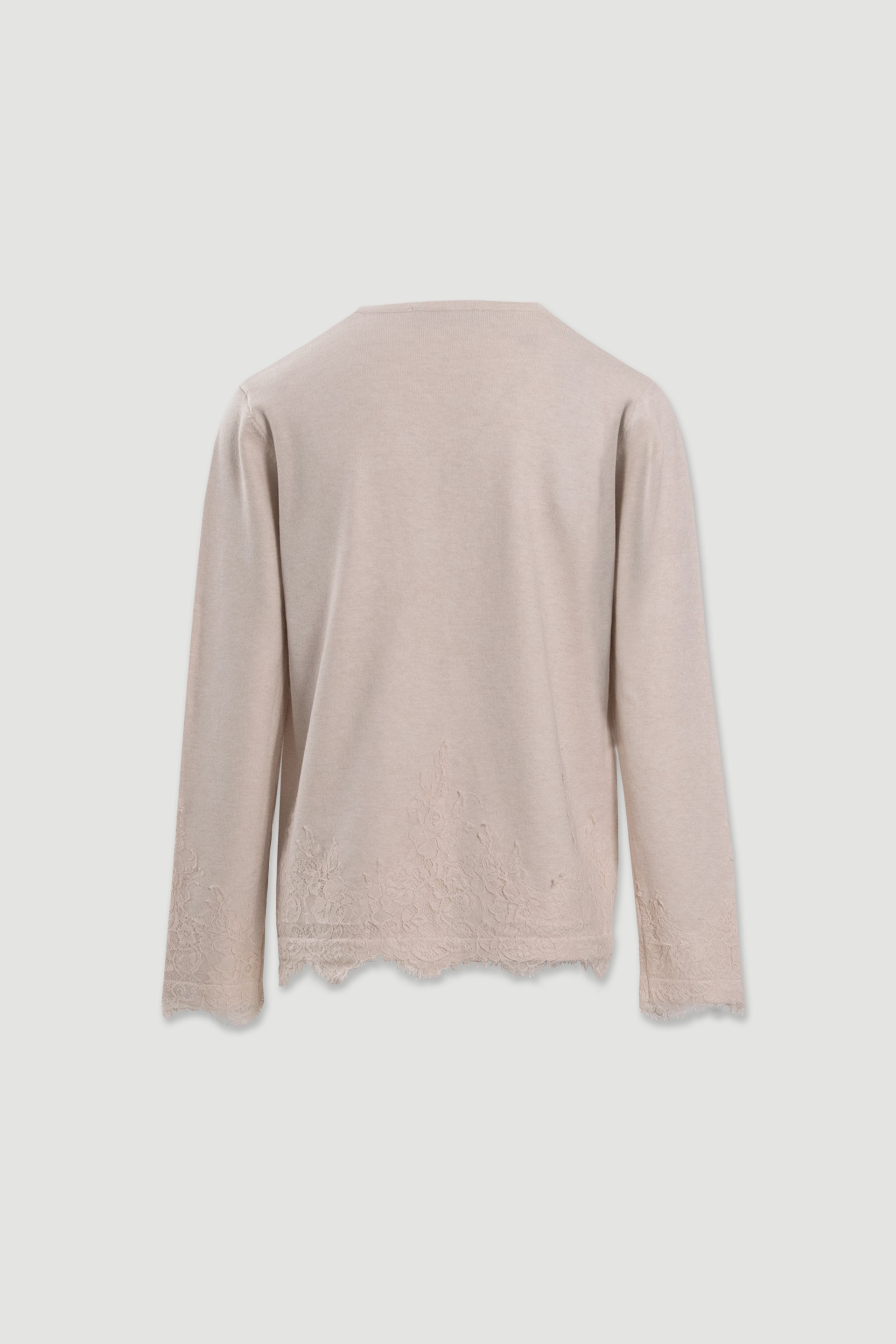 Camisola de malha com detalhe em renda