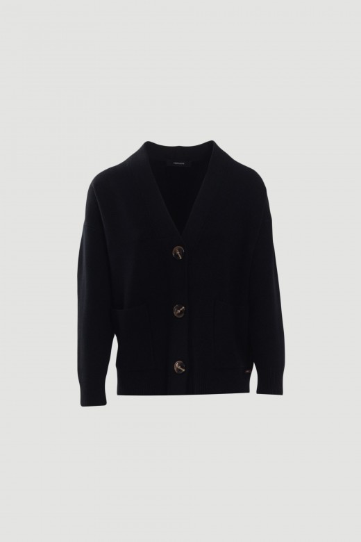 Chaqueta de punto con bolsillos aplicados Chaqueta de punto con bolsillos aplicados