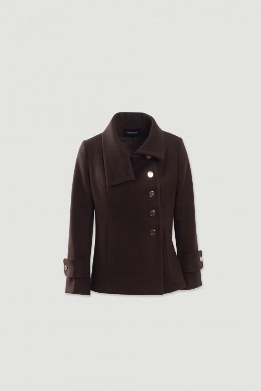 Short tailored coat with side fastening Short tailored coat with side fastening