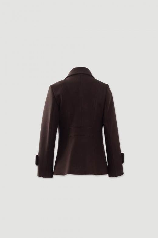 Short tailored coat with side fastening Short tailored coat with side fastening