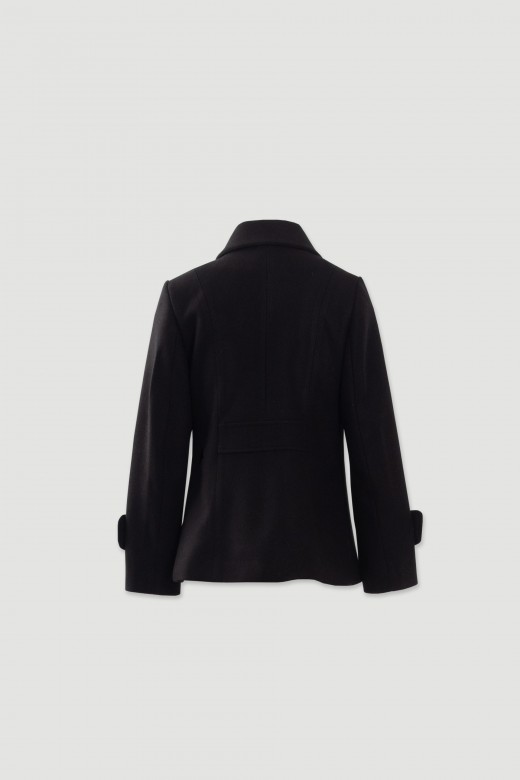 Short tailored coat with side fastening Short tailored coat with side fastening