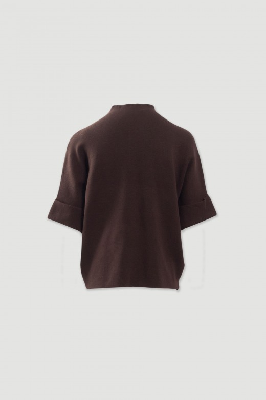 Jersey de punto con detalle floral calado Jersey de punto con detalle floral calado