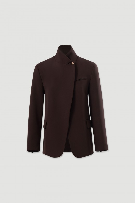 Blazer estruturado com gola versátil Blazer estruturado com gola versátil
