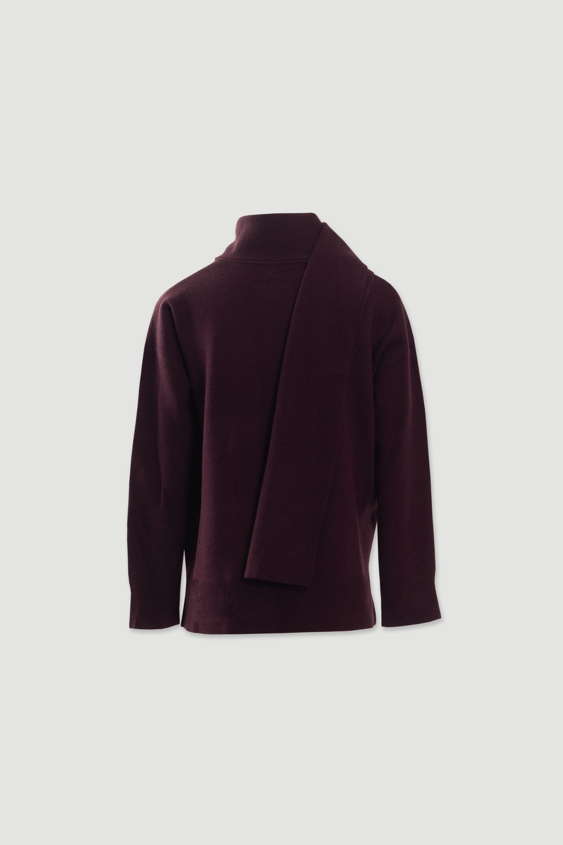 Camisola de malha com gola cachecol