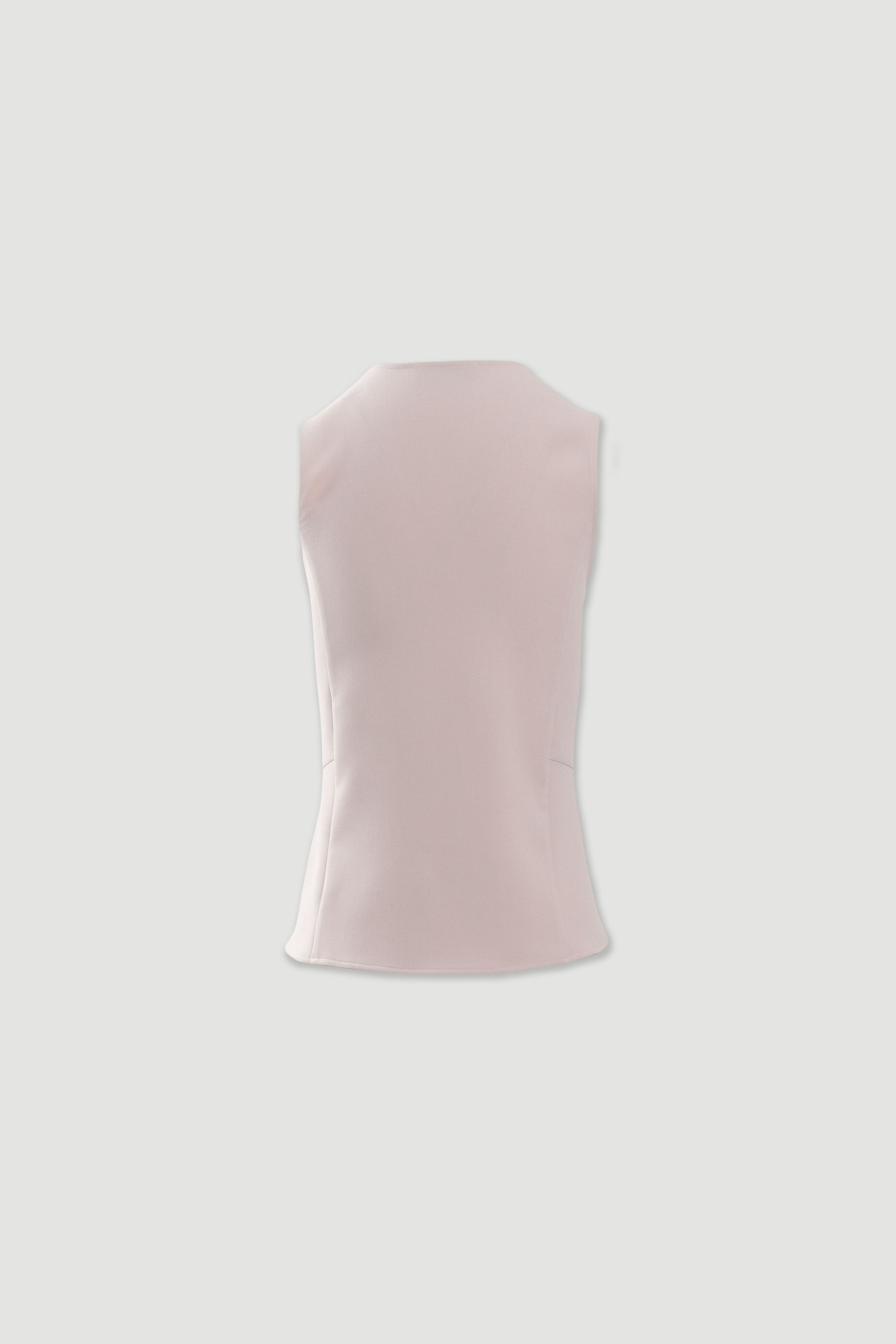 Fitted minimalist vest with front fastening