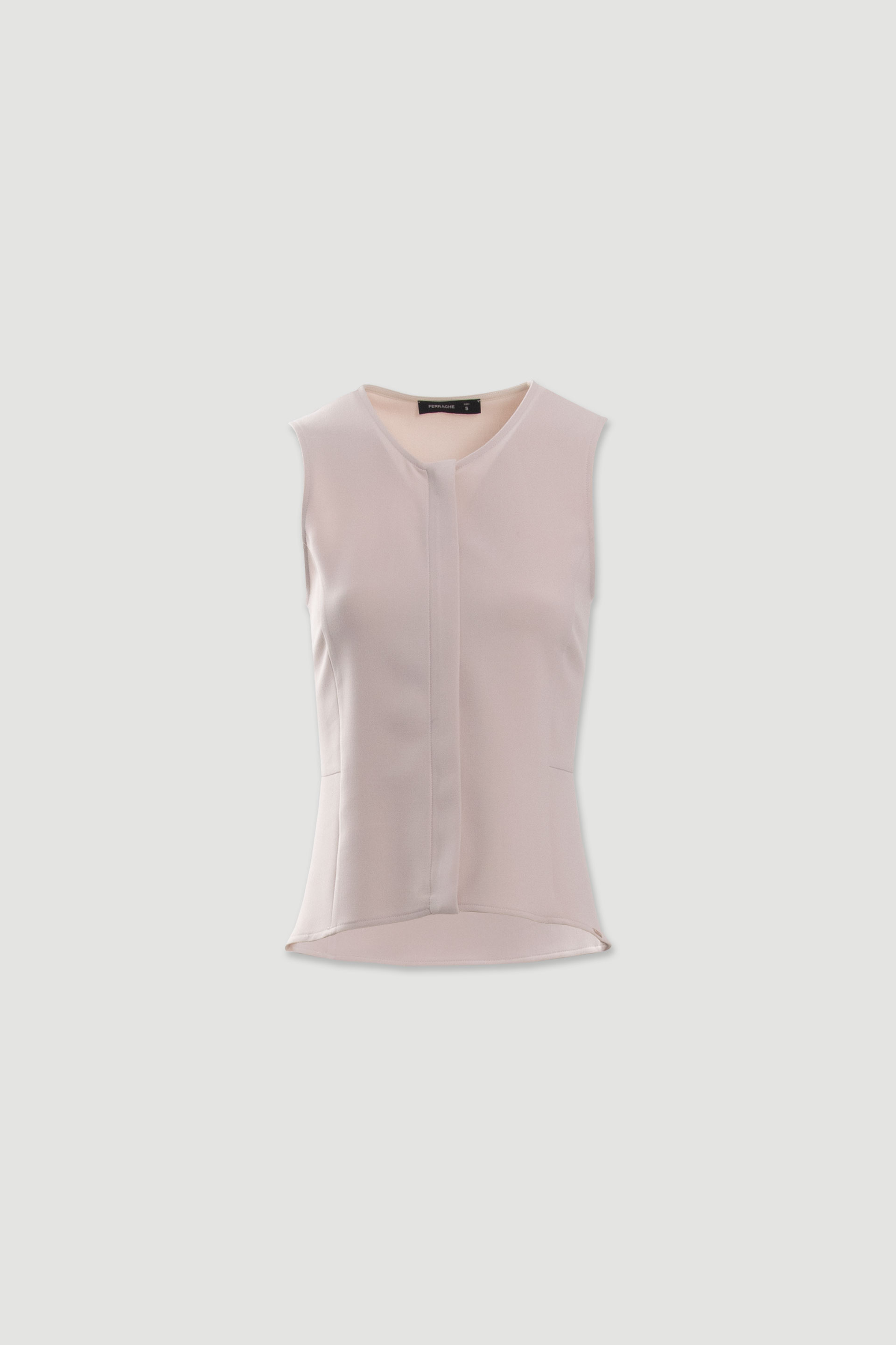 Fitted minimalist vest with front fastening
