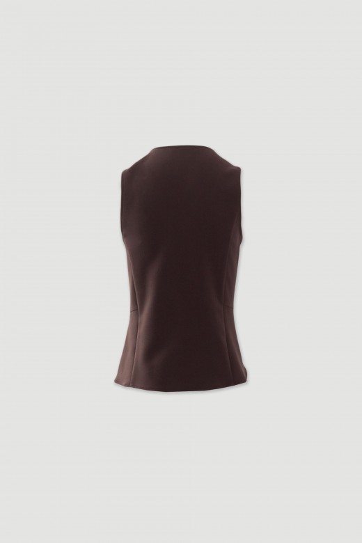Gilet minimaliste cintré avec fermeture frontale Gilet minimaliste cintré avec fermeture frontale