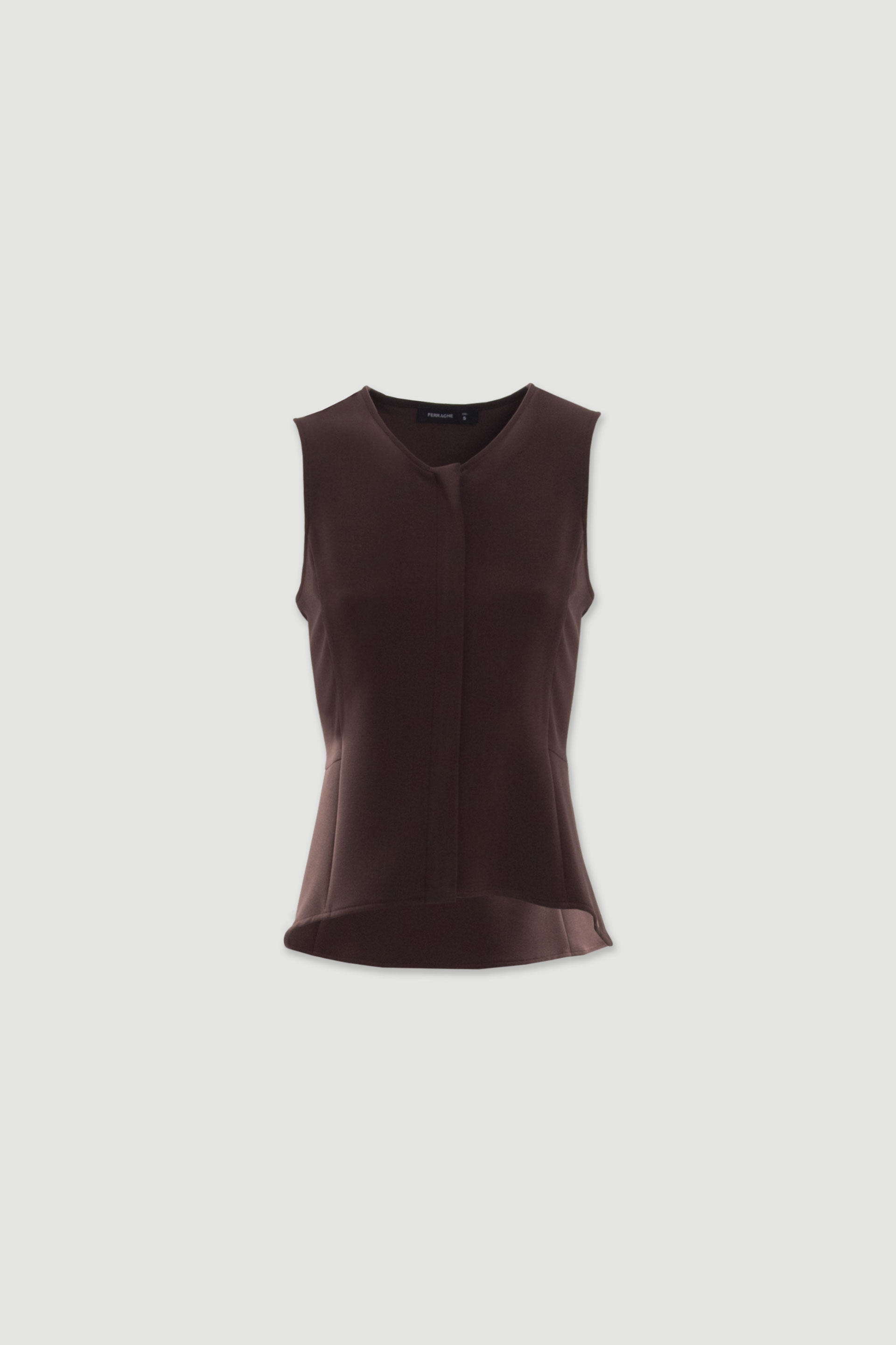 Fitted minimalist vest with front fastening