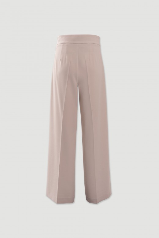 Pantalon wide leg avec boutons décoratifs Pantalon wide leg avec boutons décoratifs