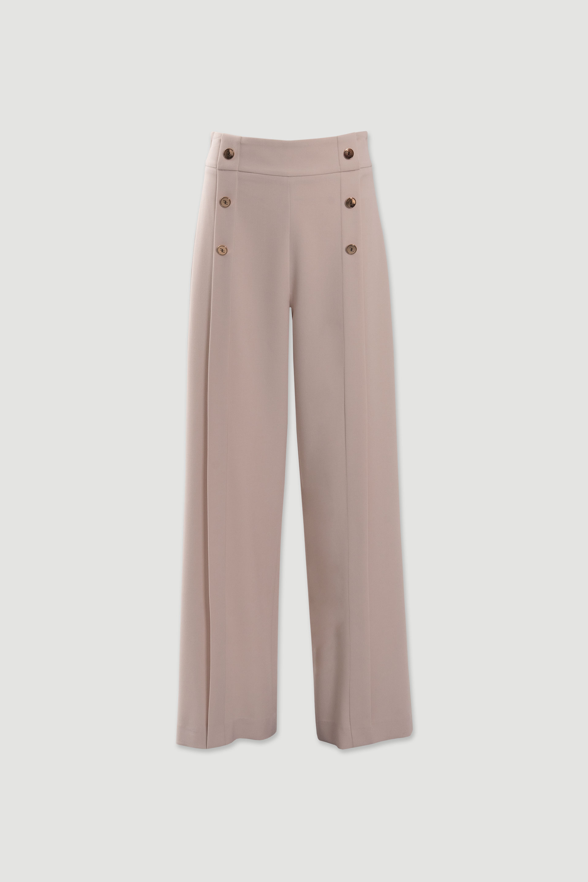 Pantalon wide leg avec boutons décoratifs