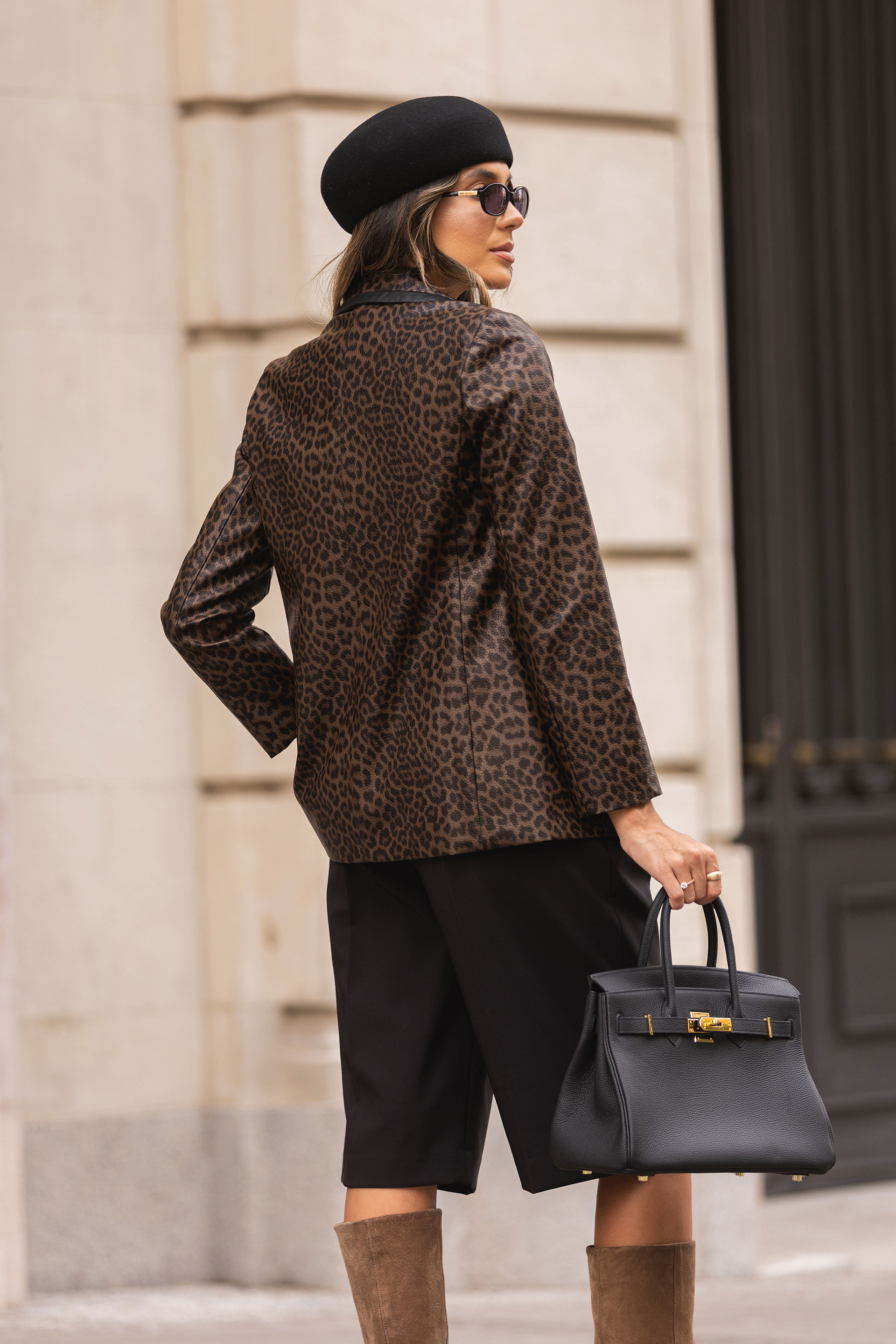 Casaco efeito pele animal print