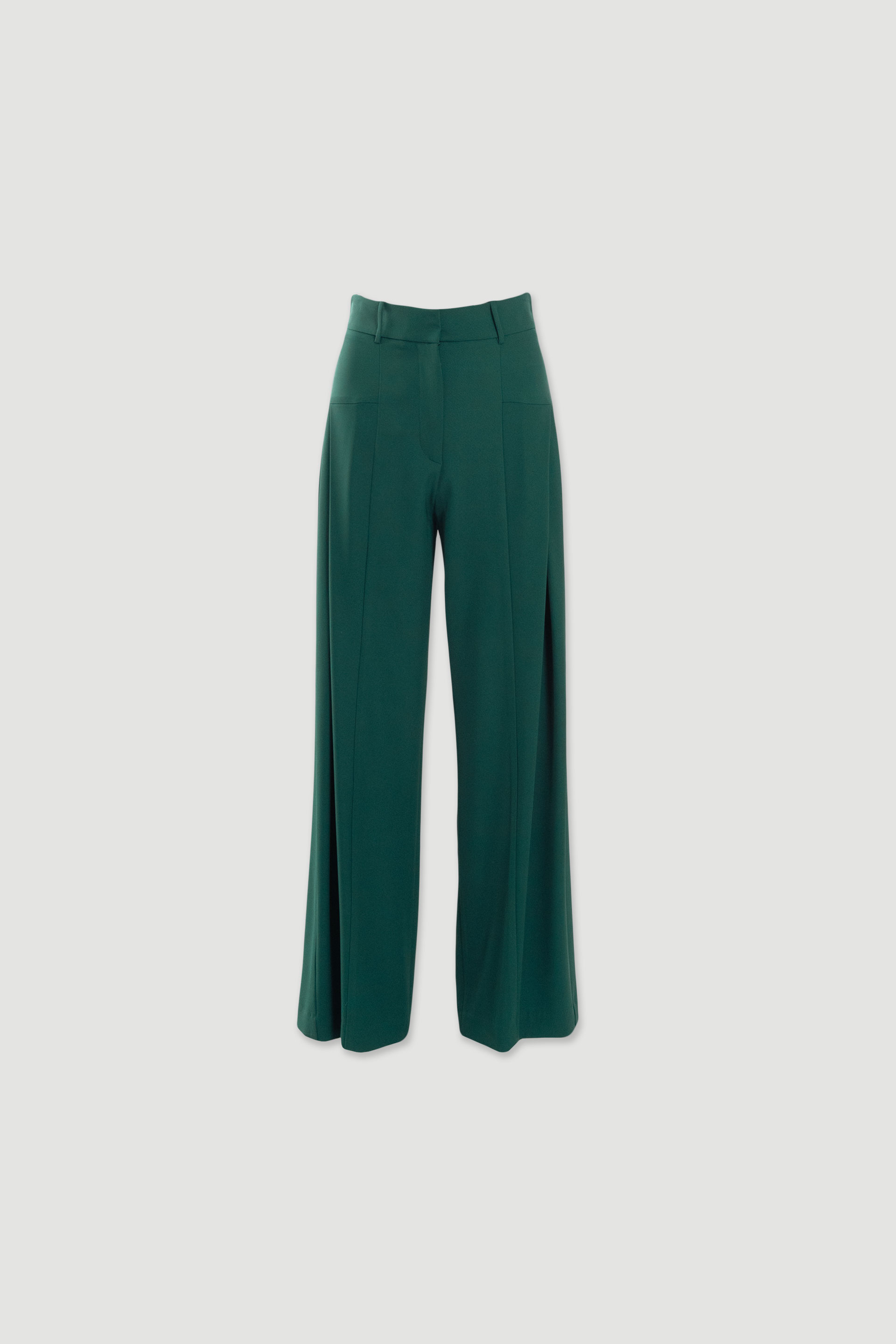 Fluid wide leg trousers with front pleat