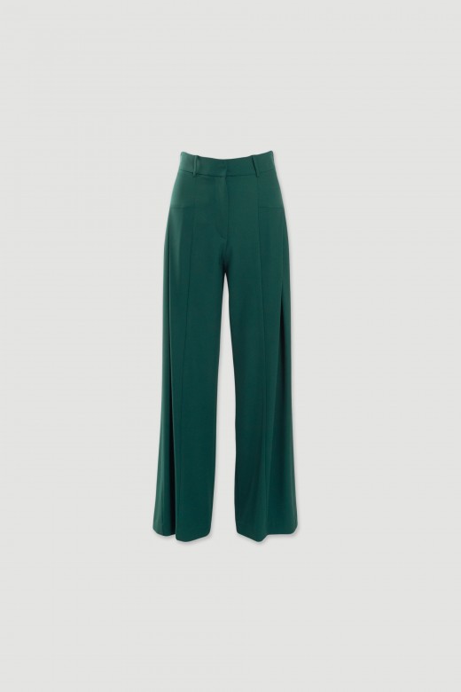 Fluid wide leg trousers with front pleat Fluid wide leg trousers with front pleat