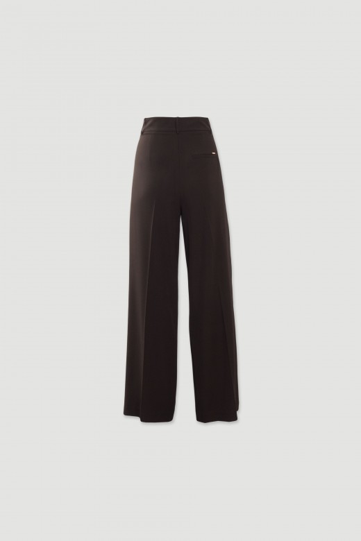 Pantalon wide leg fluide avec pli Pantalon wide leg fluide avec pli