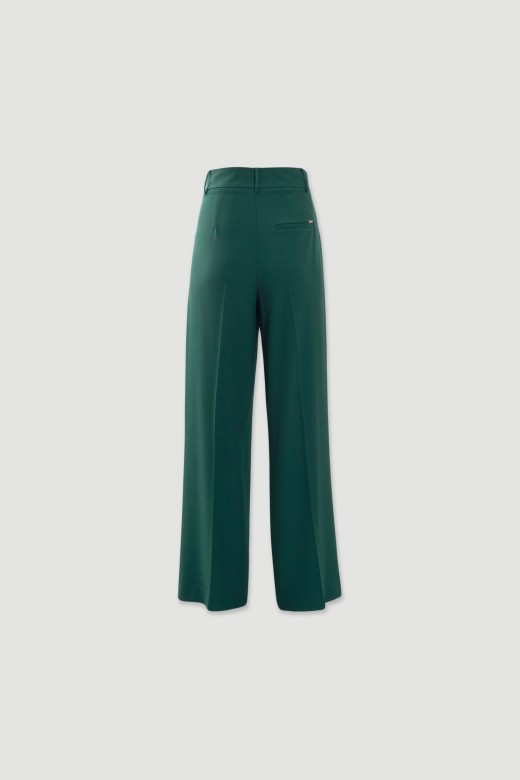 Fluid wide leg trousers with front pleat Fluid wide leg trousers with front pleat