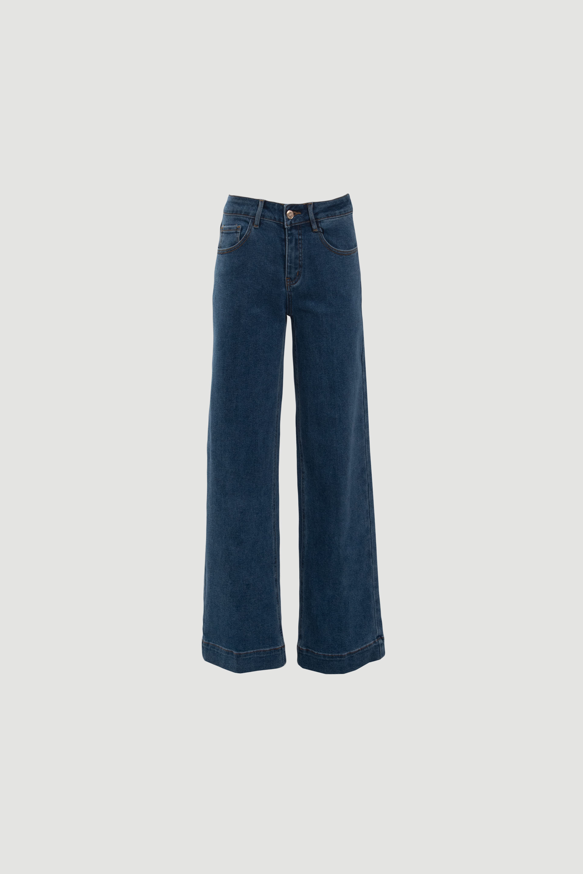 Straight jeans with wide hem