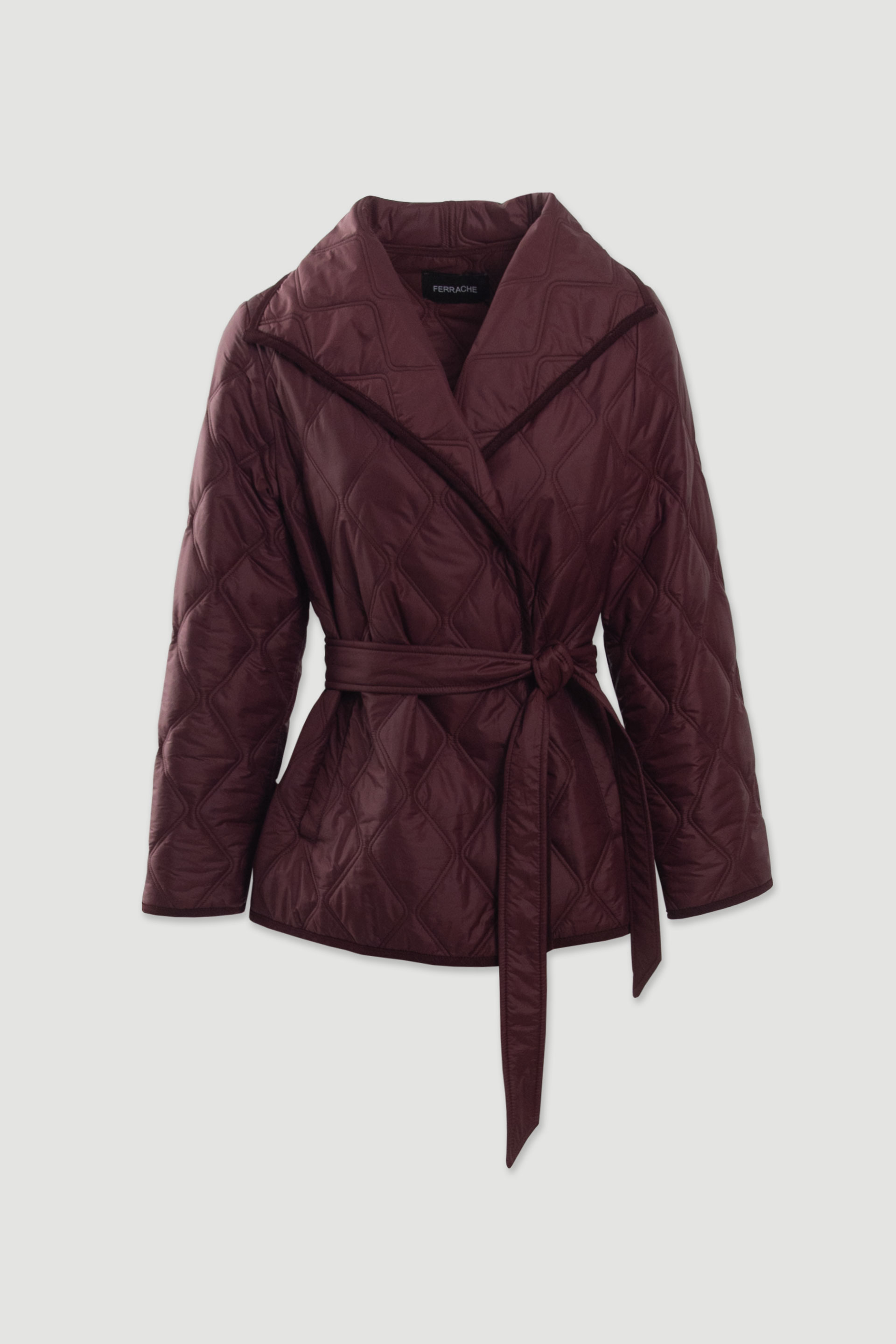 Parka acolchoada com cinto