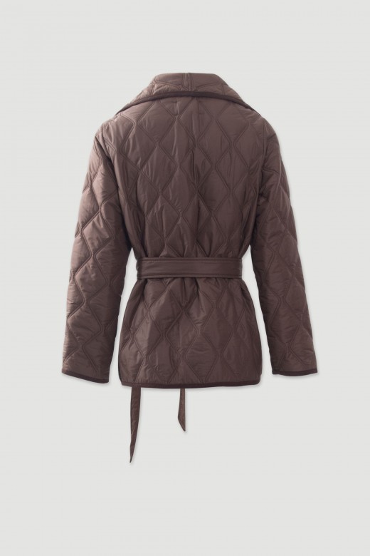 Quilted parka with belt Quilted parka with belt