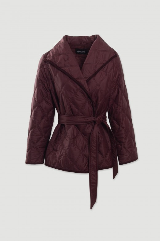 Parka acolchoada com cinto Parka acolchoada com cinto