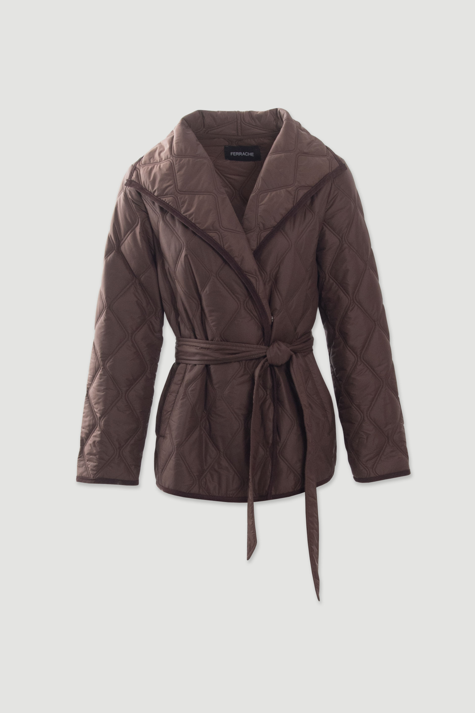 Parka acolchoada com cinto