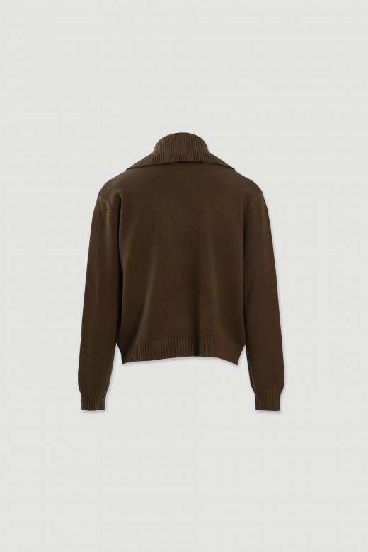 Jersey de punto trenzado con cuello polo Jersey de punto trenzado con cuello polo