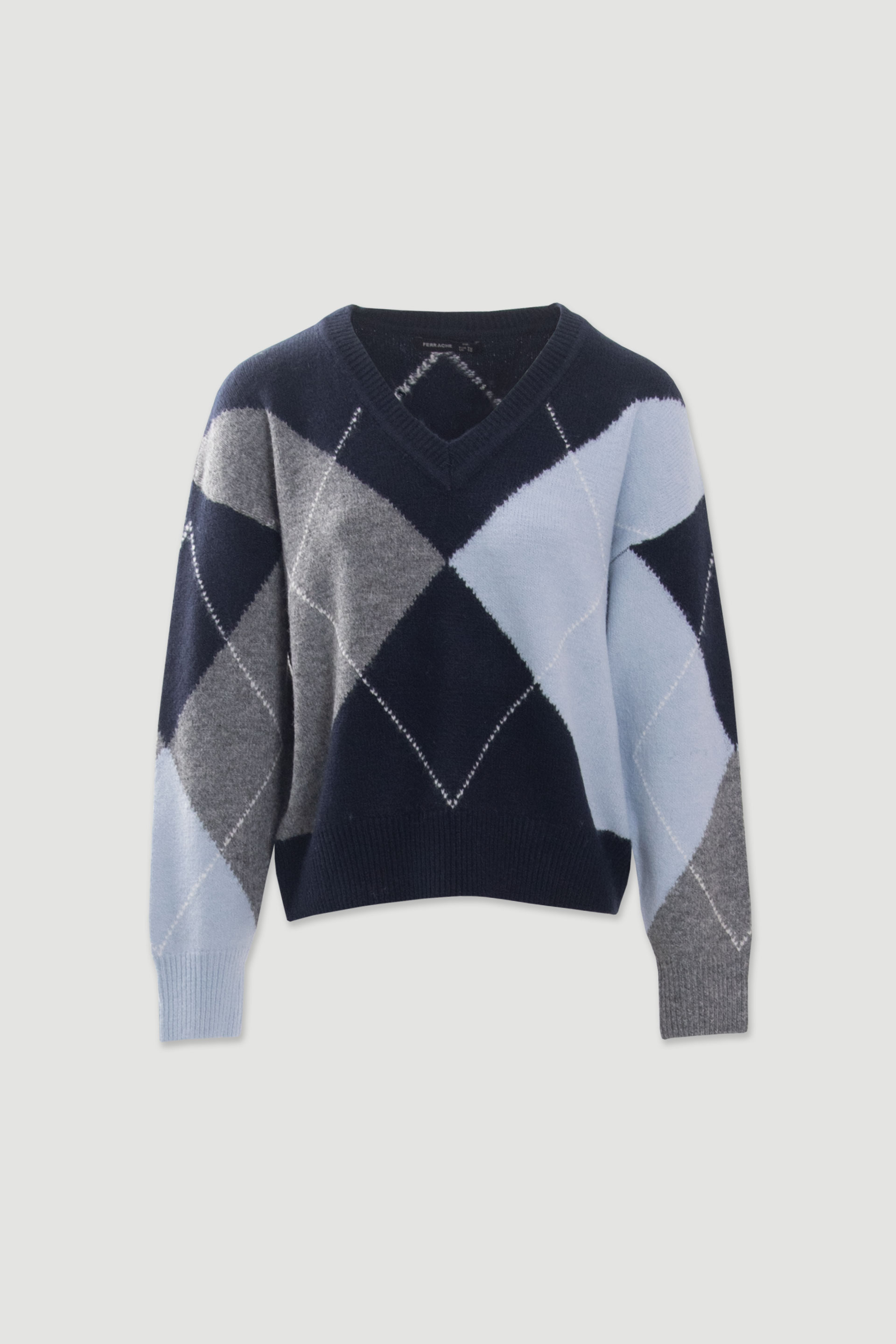 Pullover de punto con dibujo de rombos