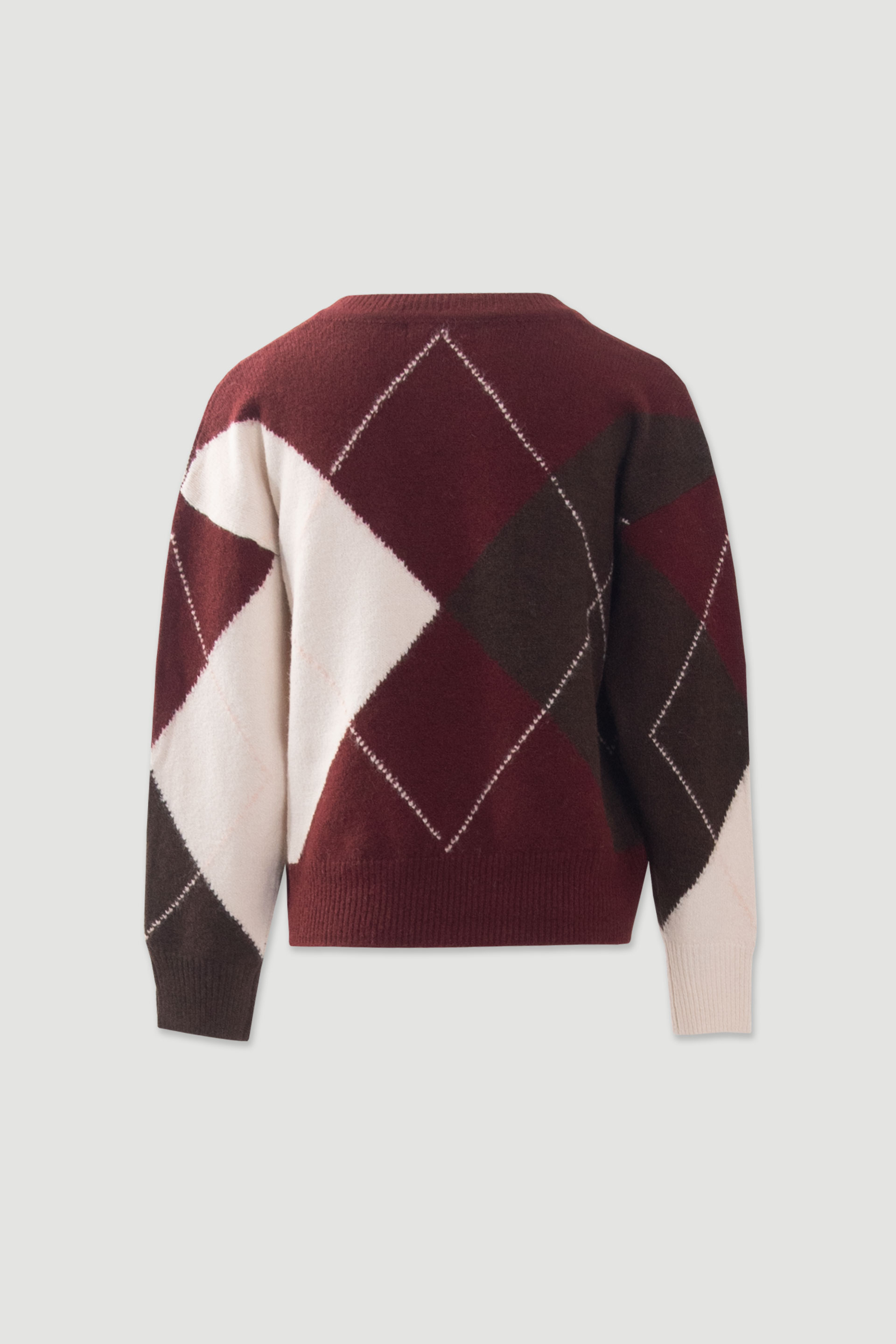 Pullover de punto con dibujo de rombos