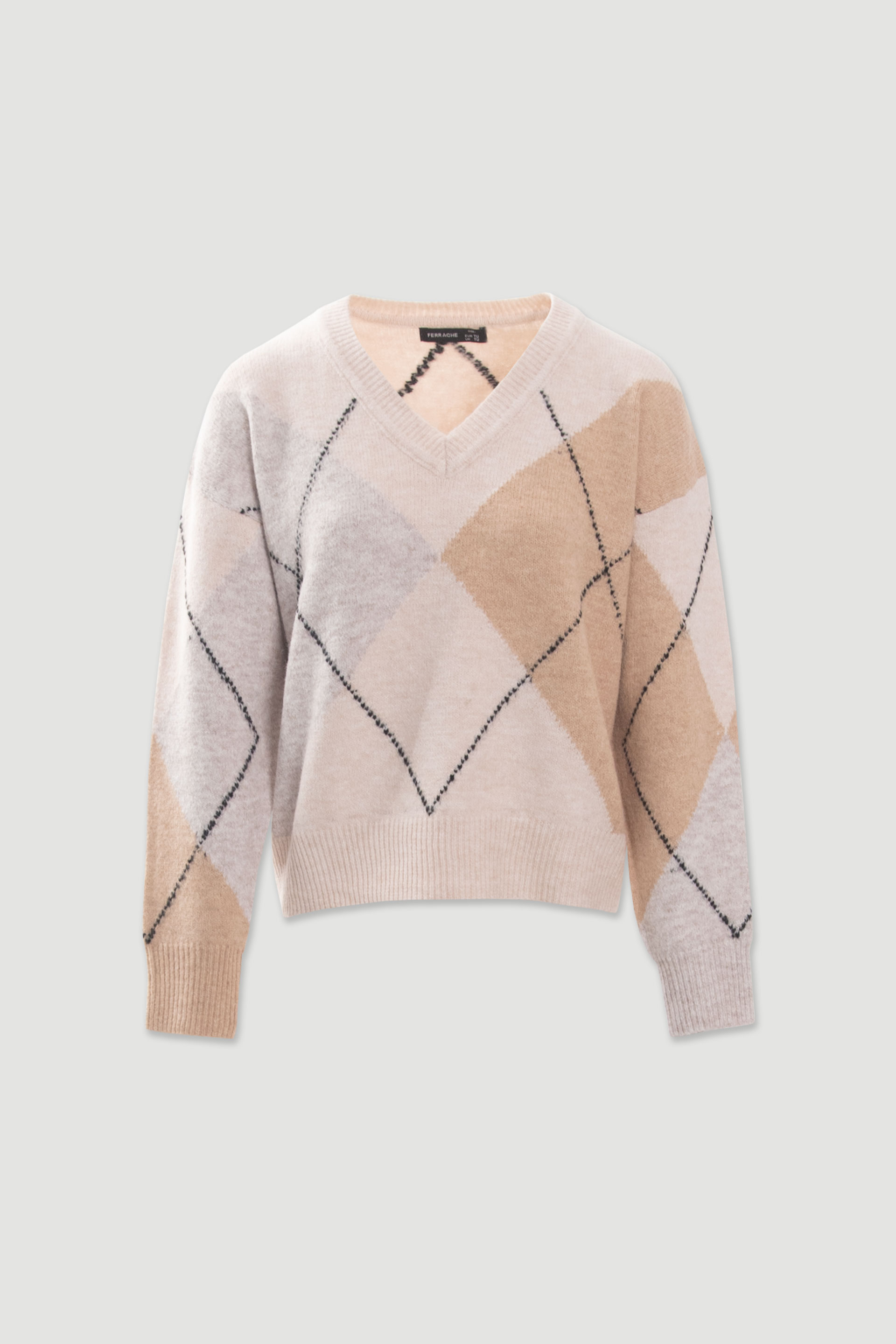 Pullover de punto con dibujo de rombos