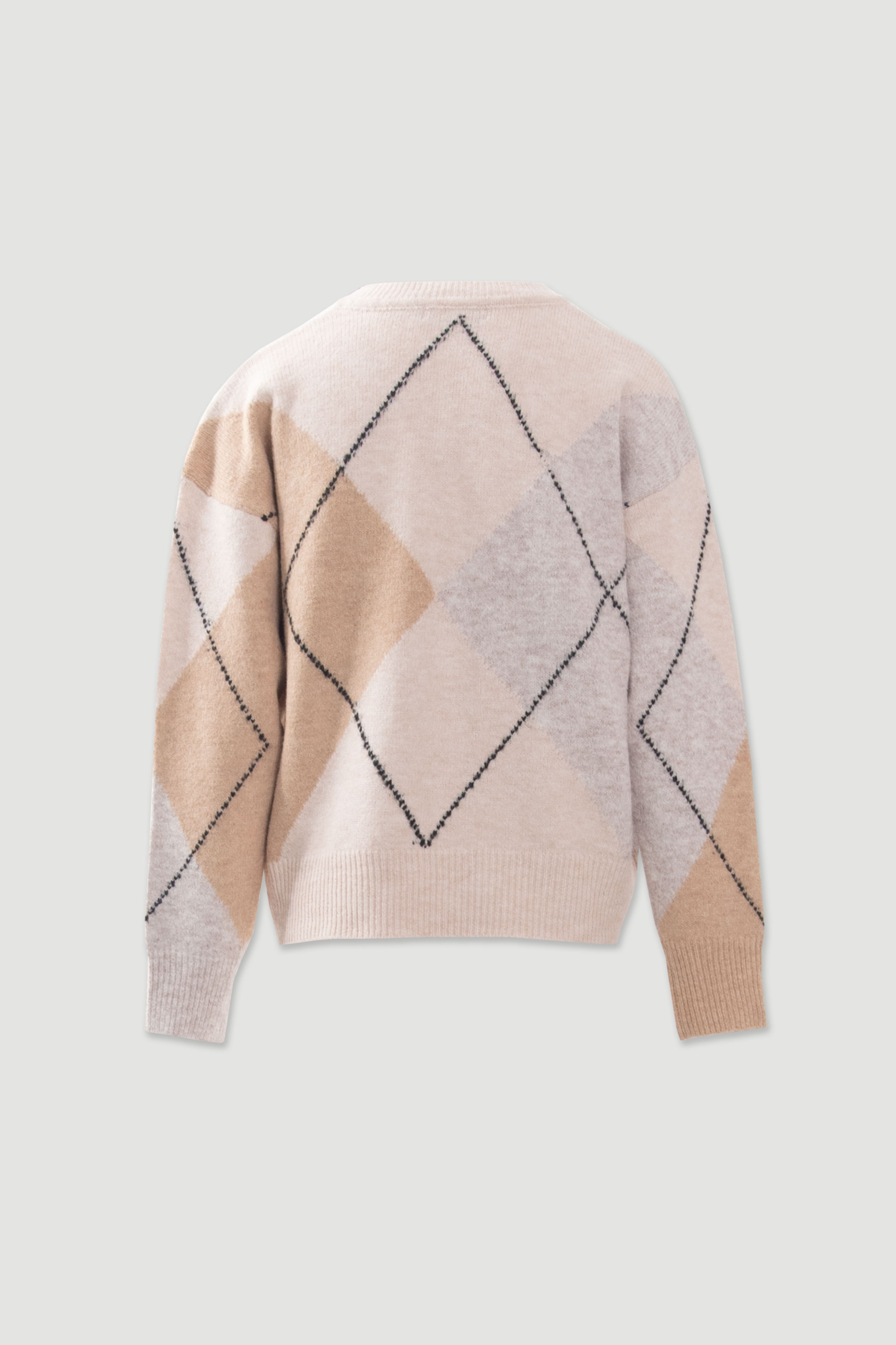 Pullover de punto con dibujo de rombos