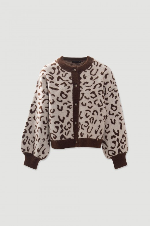 Chaqueta de punto animal print Chaqueta de punto animal print