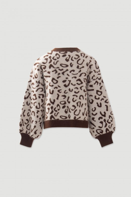 Chaqueta de punto animal print Chaqueta de punto animal print