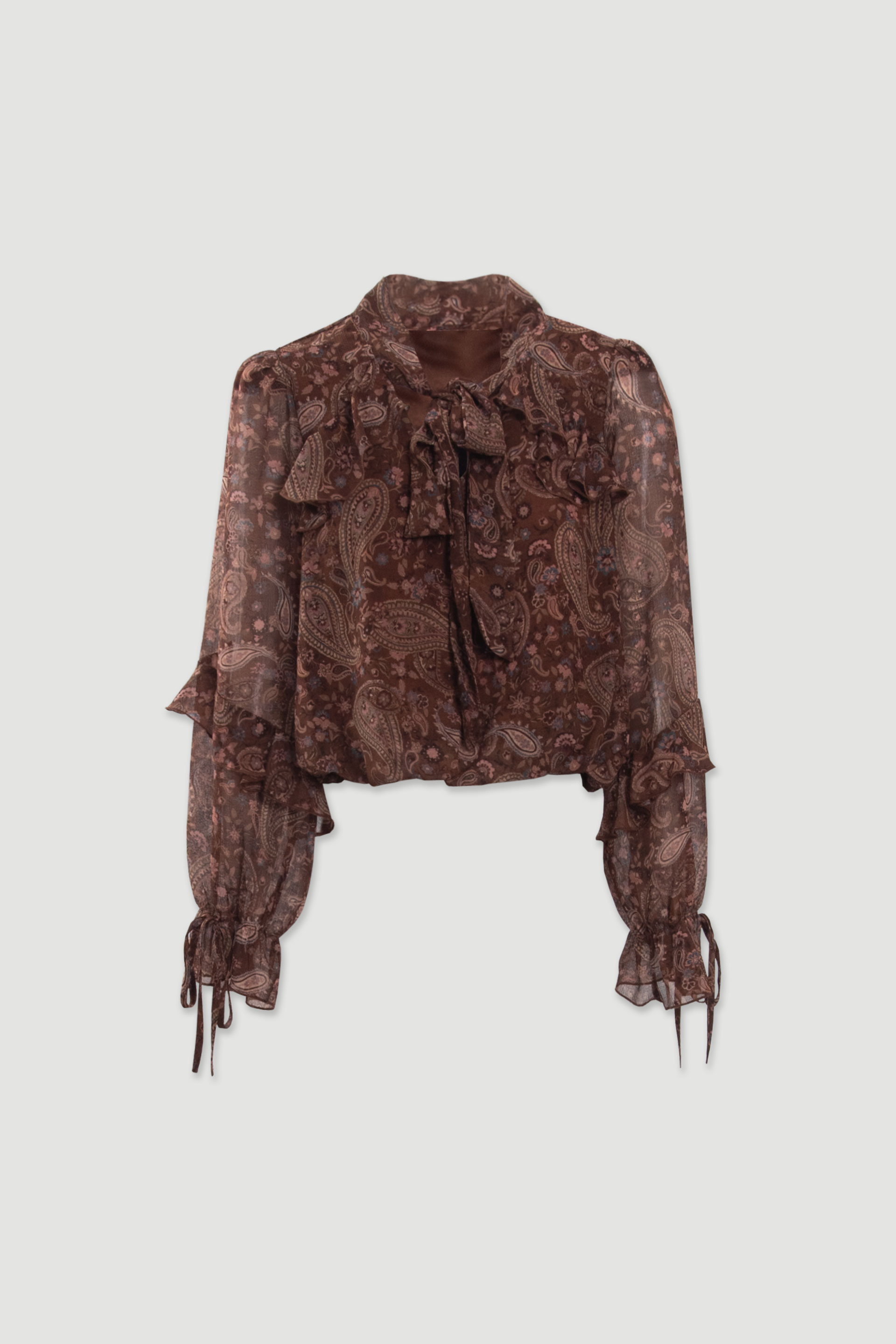 Blusa paisley com laçada