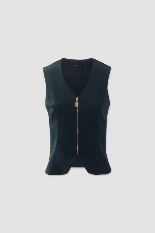 Fitted vest with front zip Fitted vest with front zip