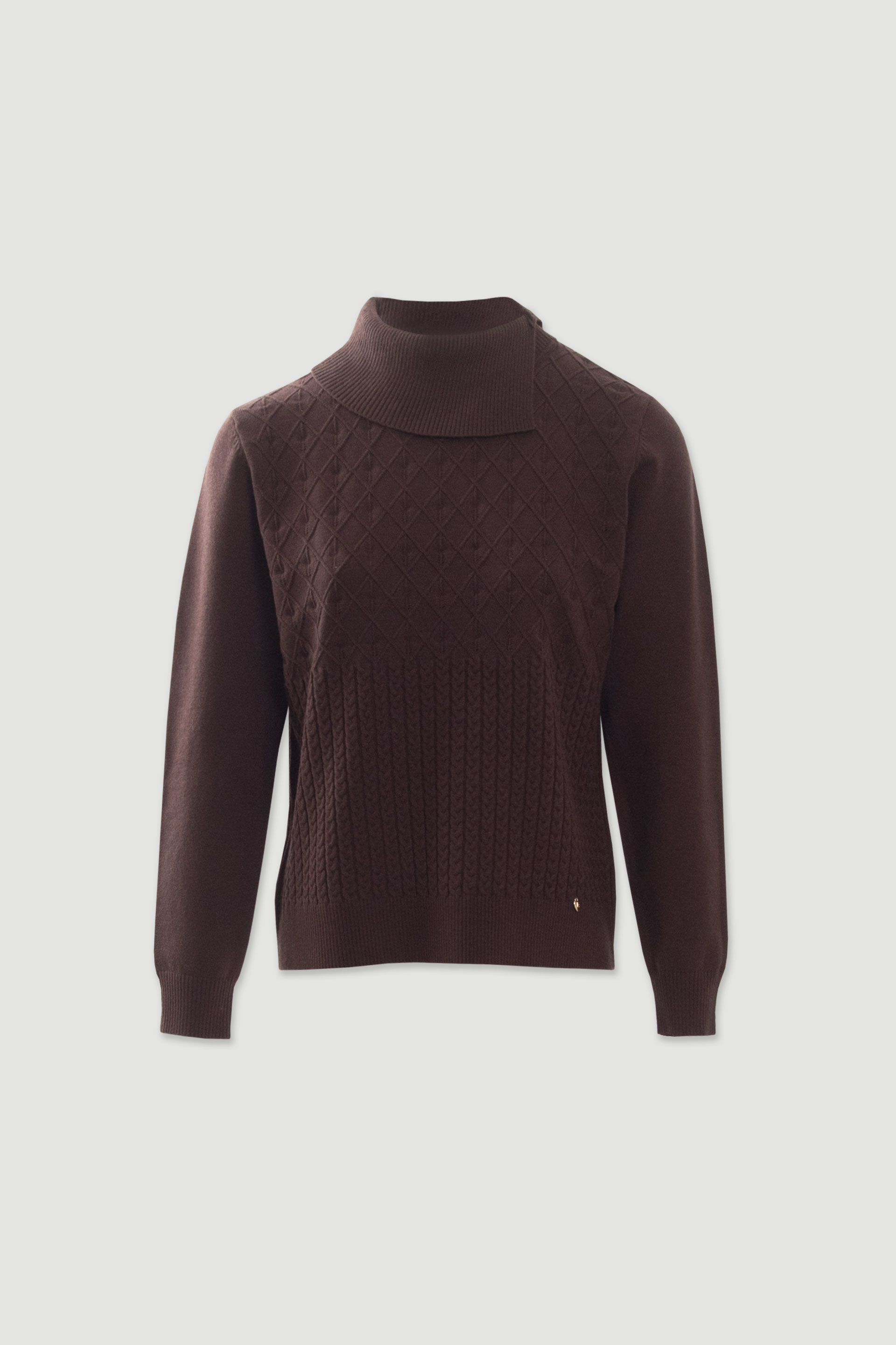 Camisola de malha trabalhada com gola ampla