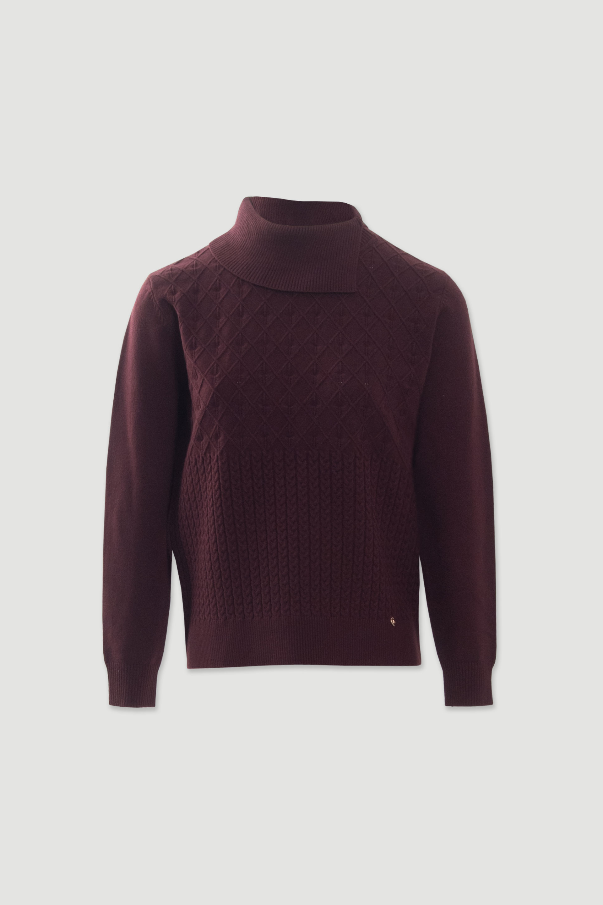 Camisola de malha trabalhada com gola ampla