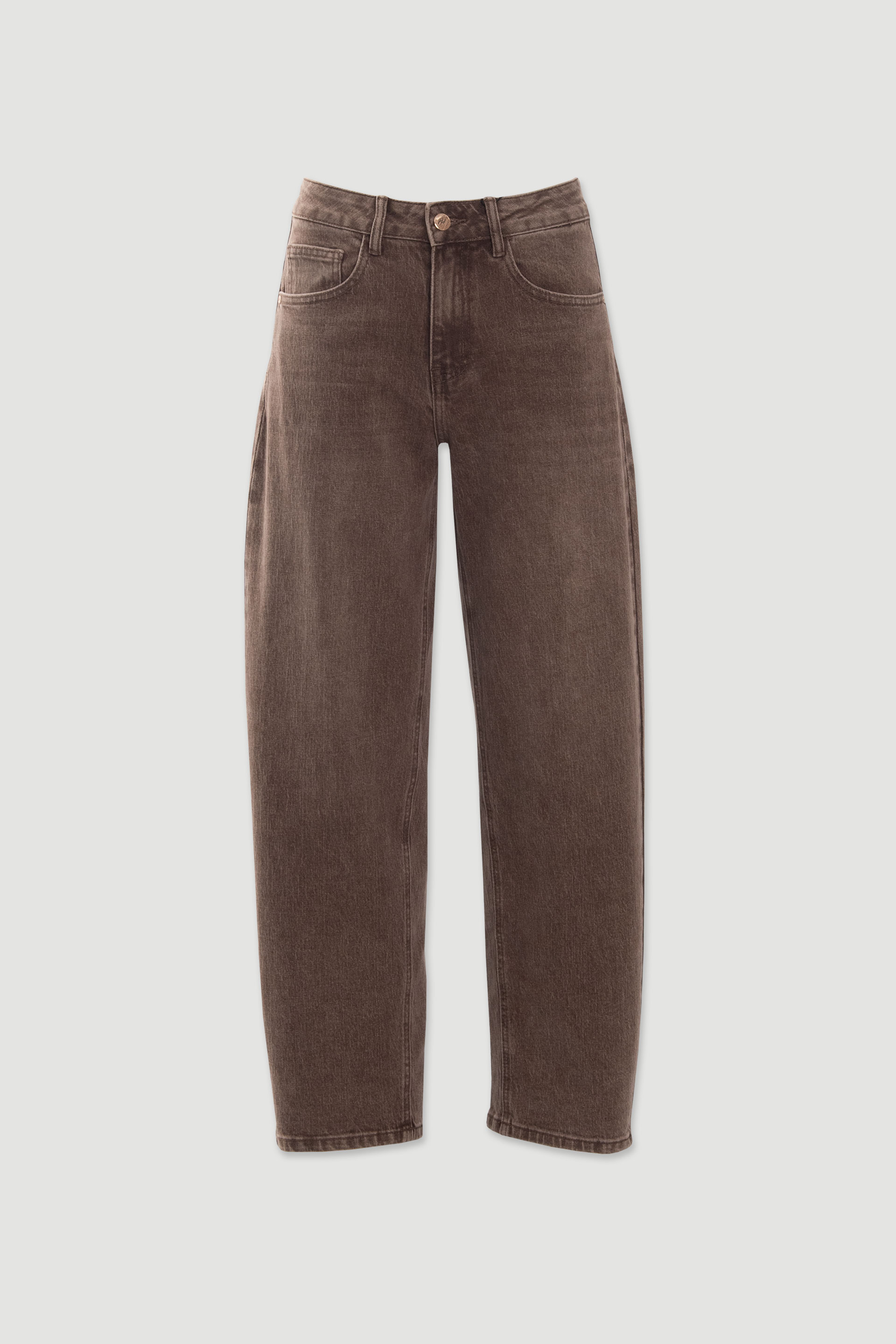 High-waisted barrel jeans