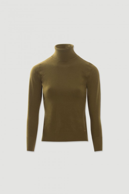 Camisola de malha com gola alta Camisola de malha com gola alta