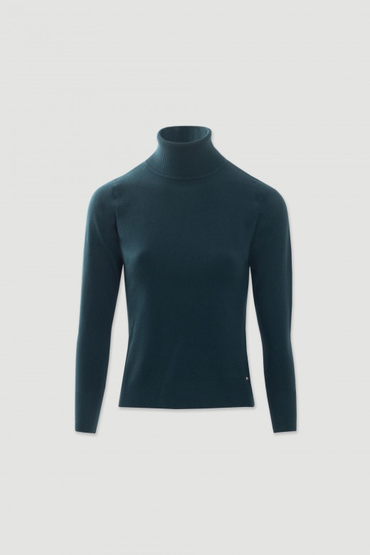 Camisola de malha com gola alta Camisola de malha com gola alta