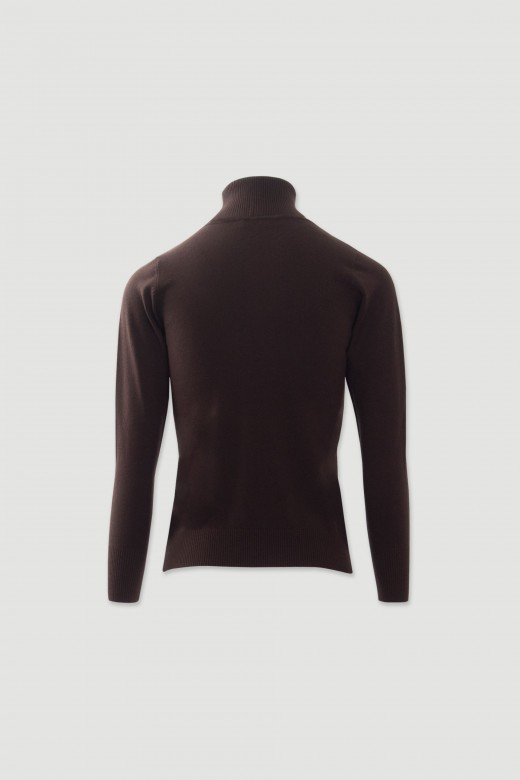 Camisola de malha com gola alta Camisola de malha com gola alta