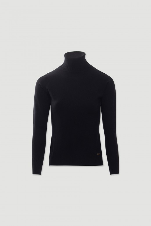 Camisola de malha com gola alta Camisola de malha com gola alta